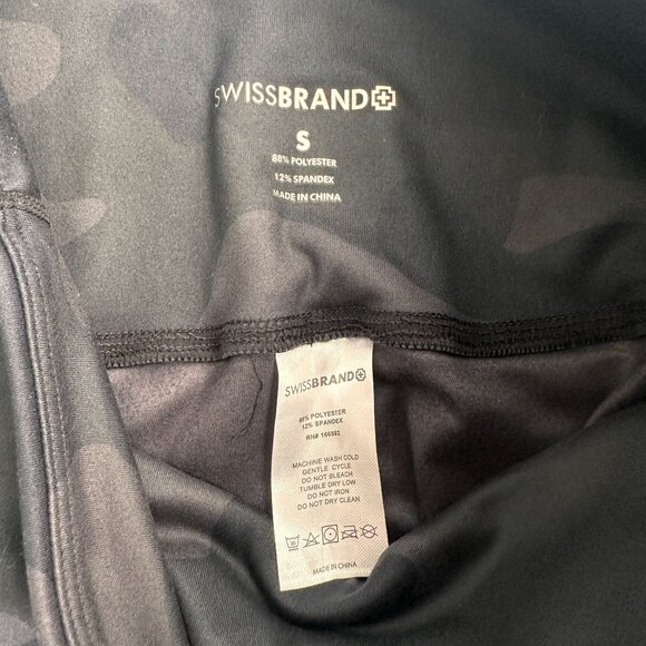 SwissBrand Activewear Black Camo High-Waisted Sharon Leggings S - Picture 5 of 5